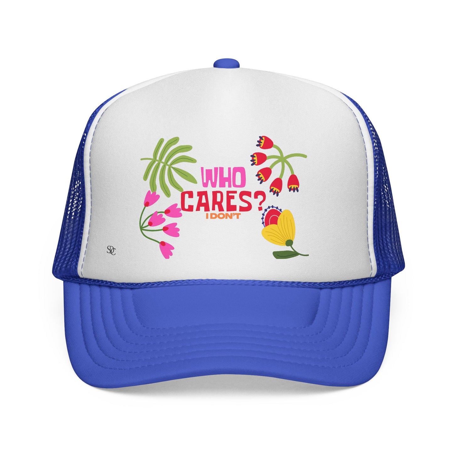 Funny Trucker Hat - "Who Cares"