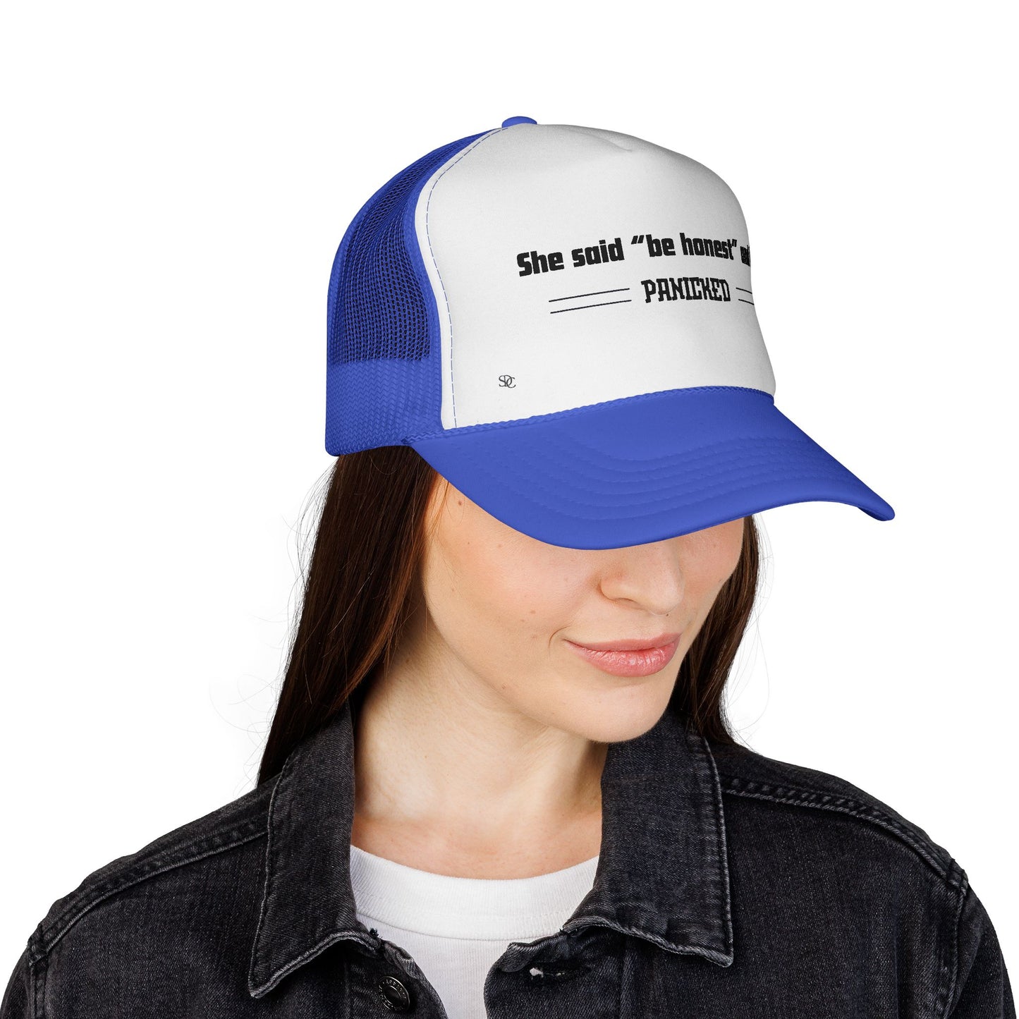 Men's Funny Trucker Hats - She said be honest...