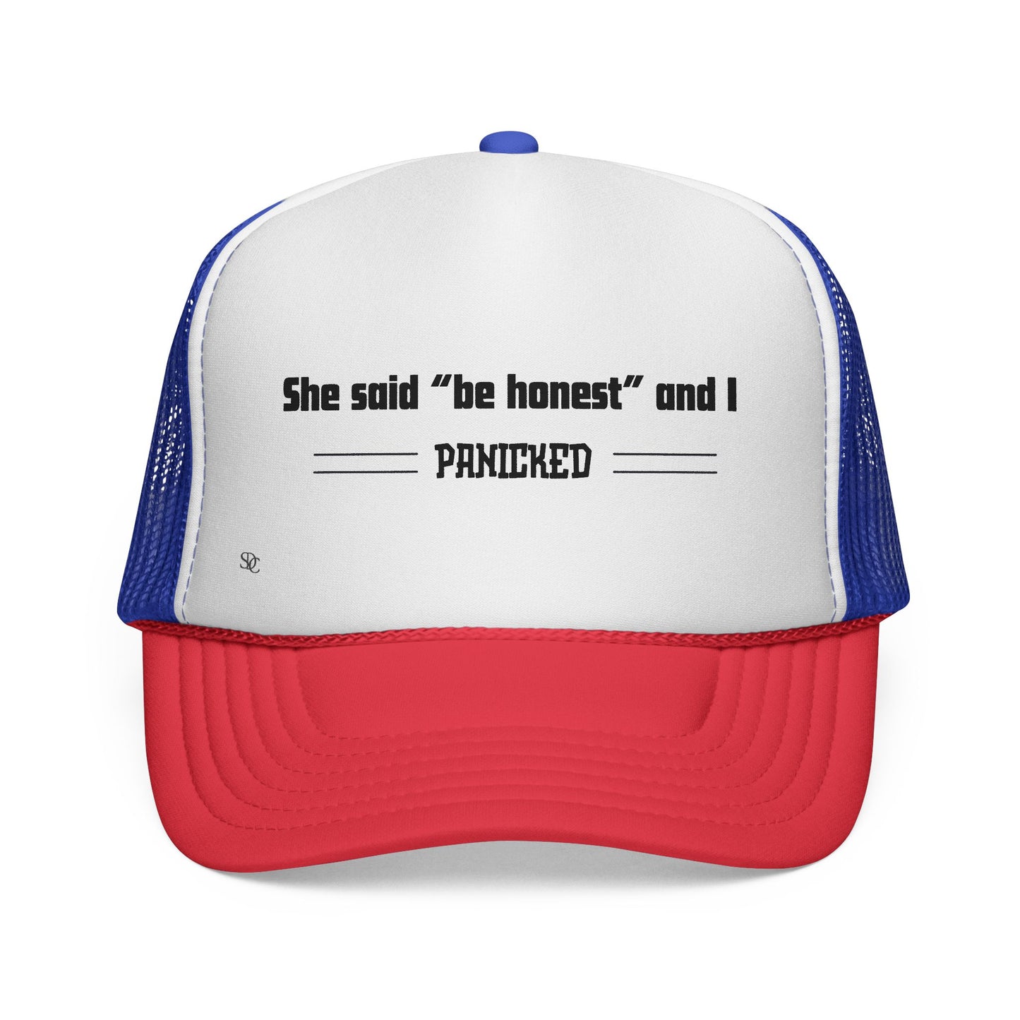 Men's Funny Trucker Hats - She said be honest...