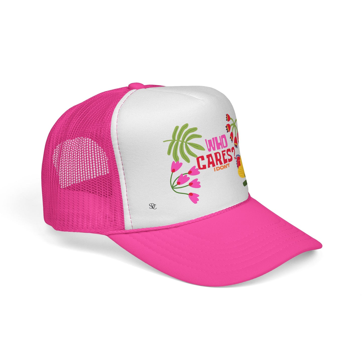 Funny Trucker Hat - "Who Cares"