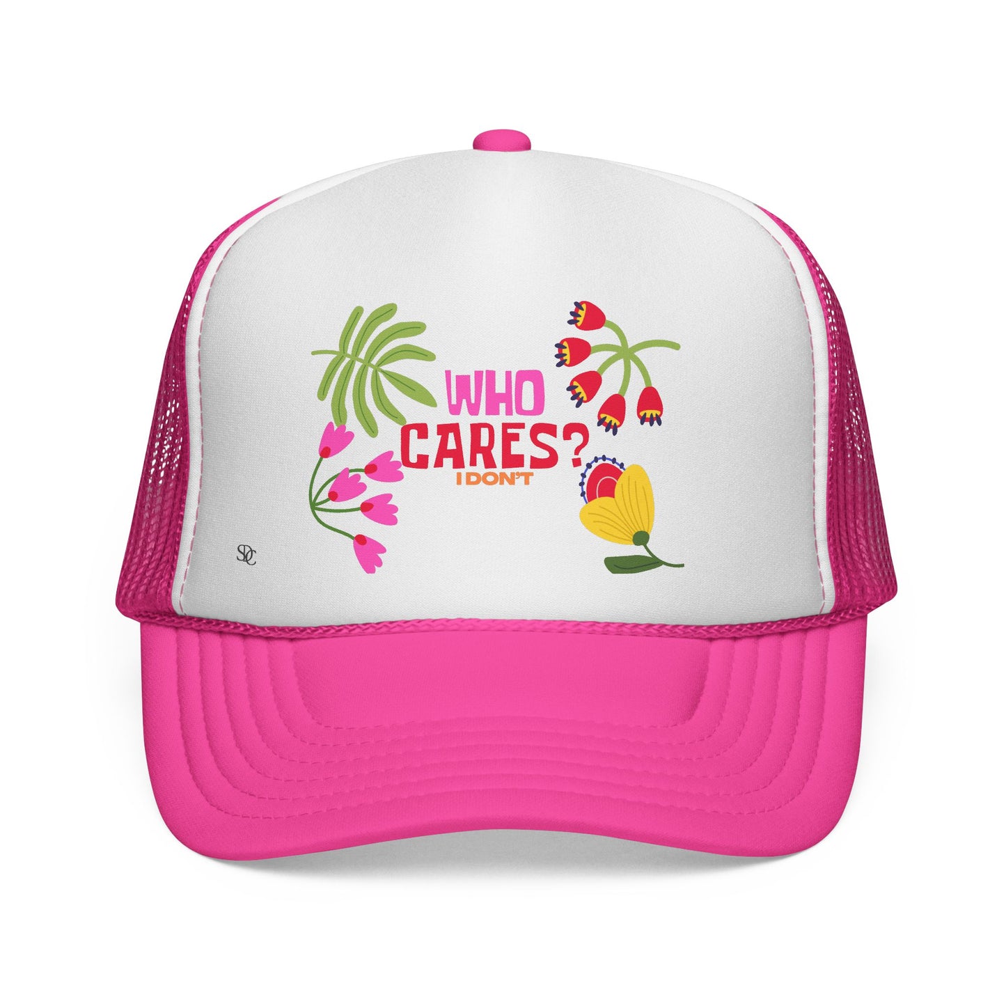 Funny Trucker Hat - "Who Cares"