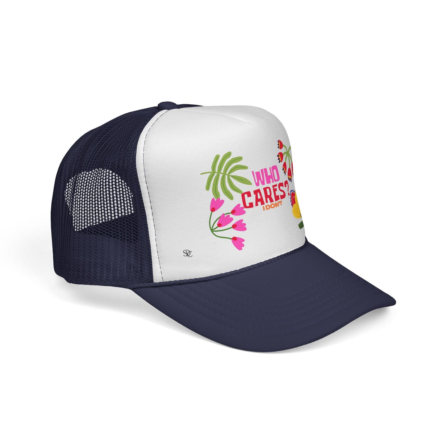 Funny Trucker Hat - "Who Cares"