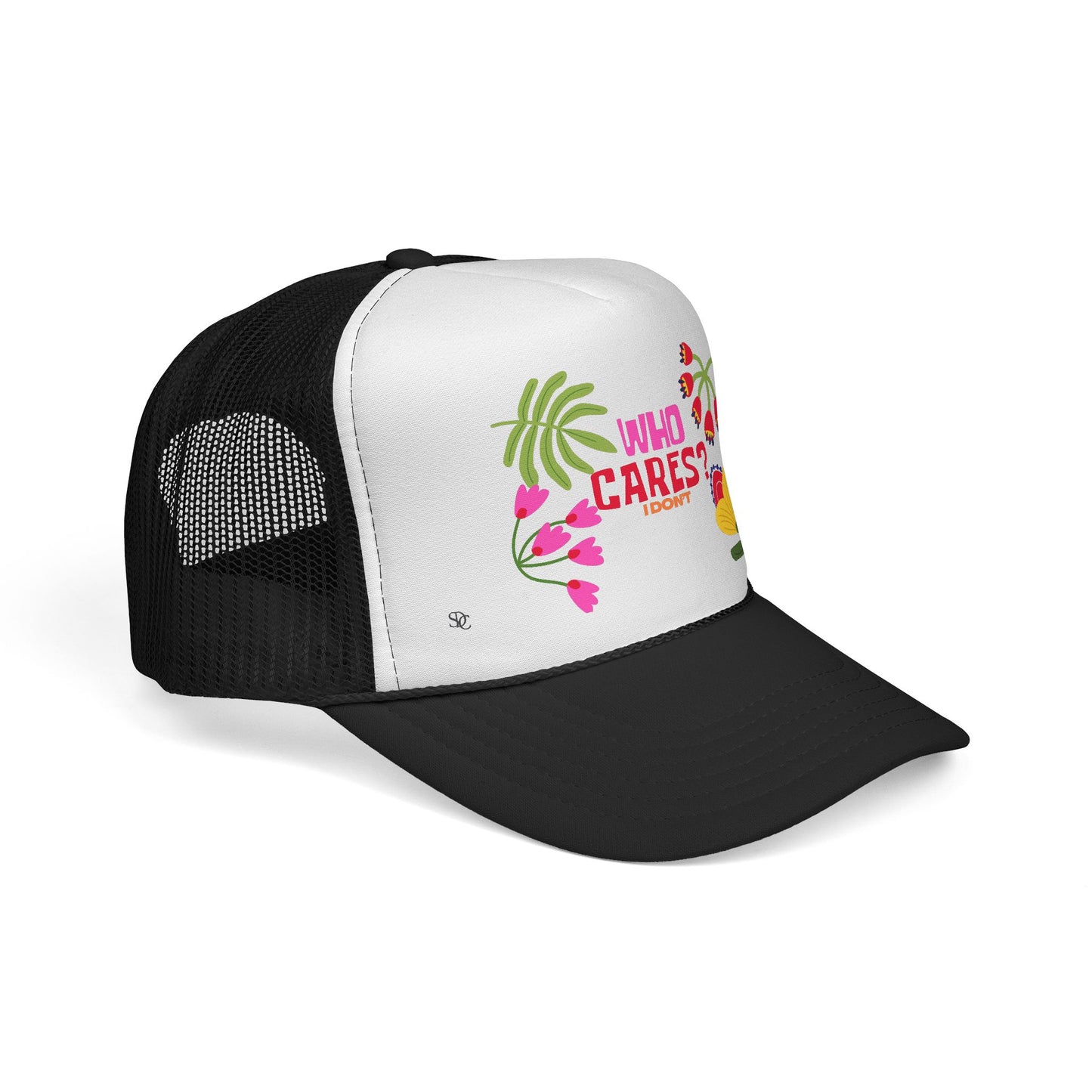 Funny Trucker Hat - "Who Cares"