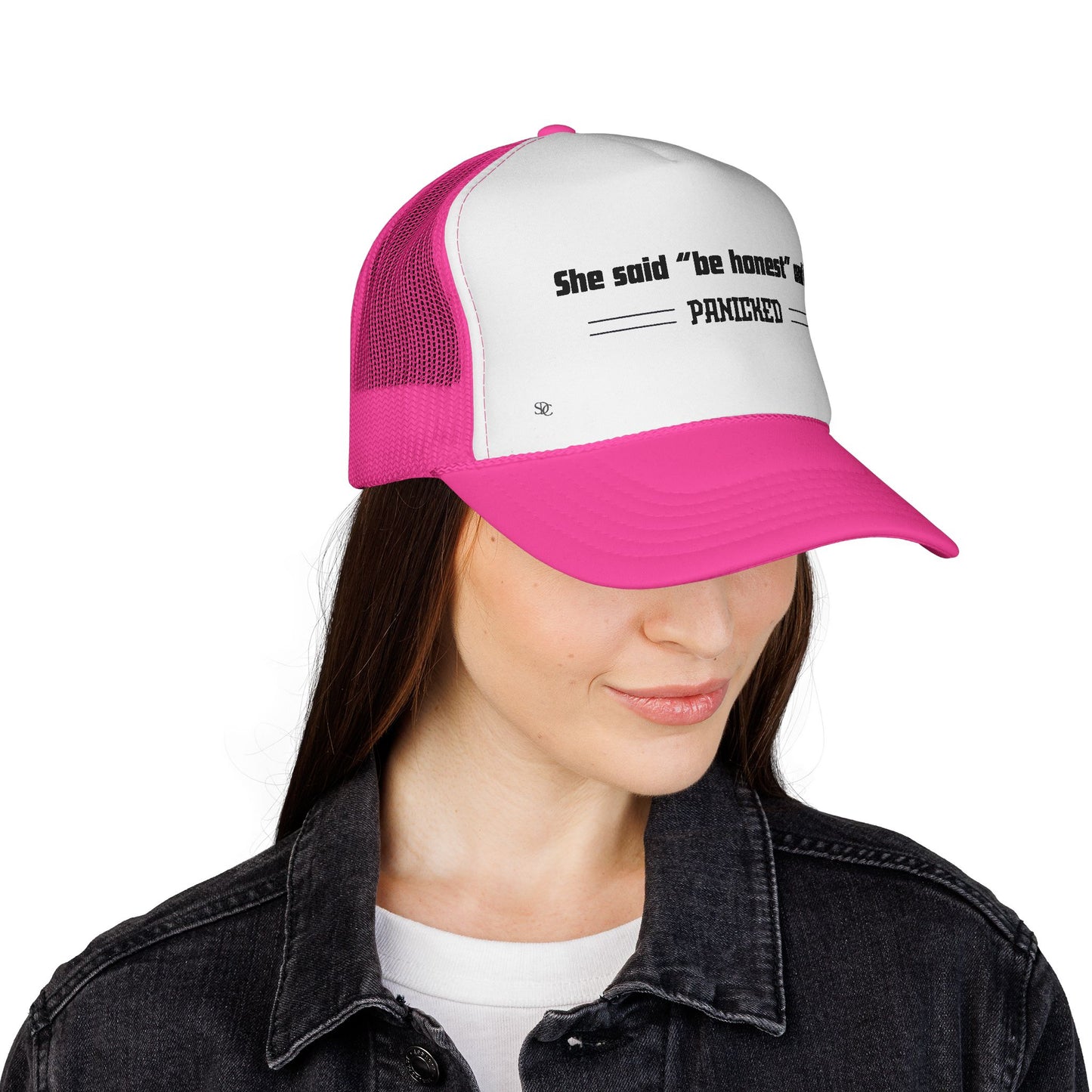 Men's Funny Trucker Hats - She said be honest...