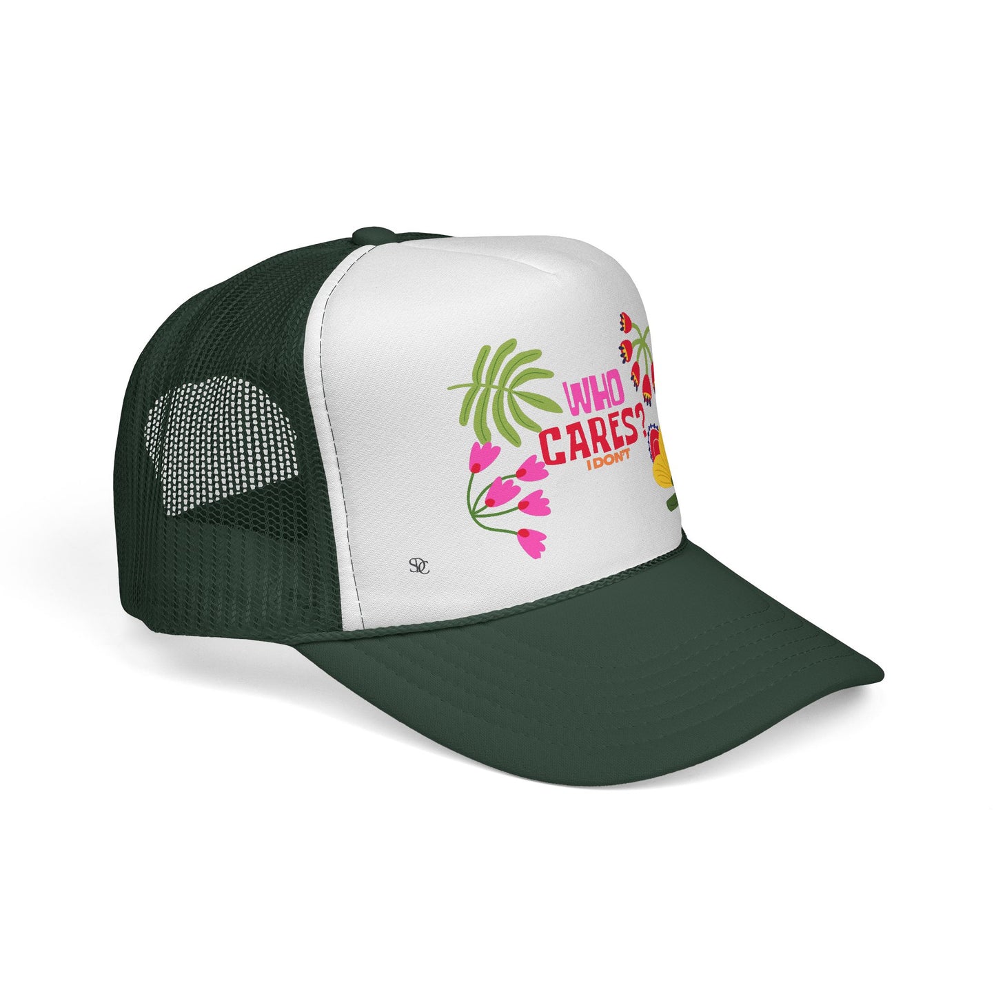 Funny Trucker Hat - "Who Cares"