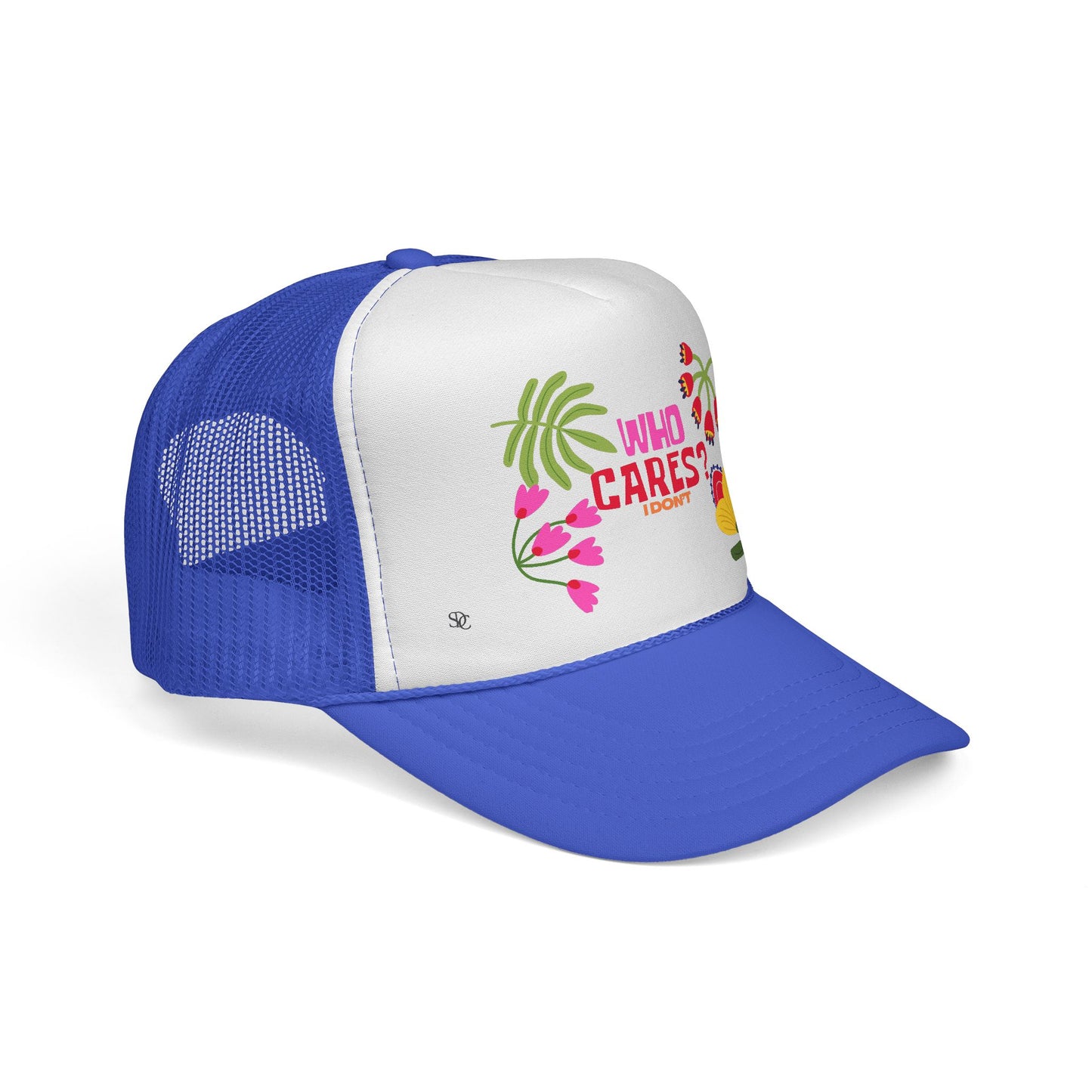Funny Trucker Hat - "Who Cares"