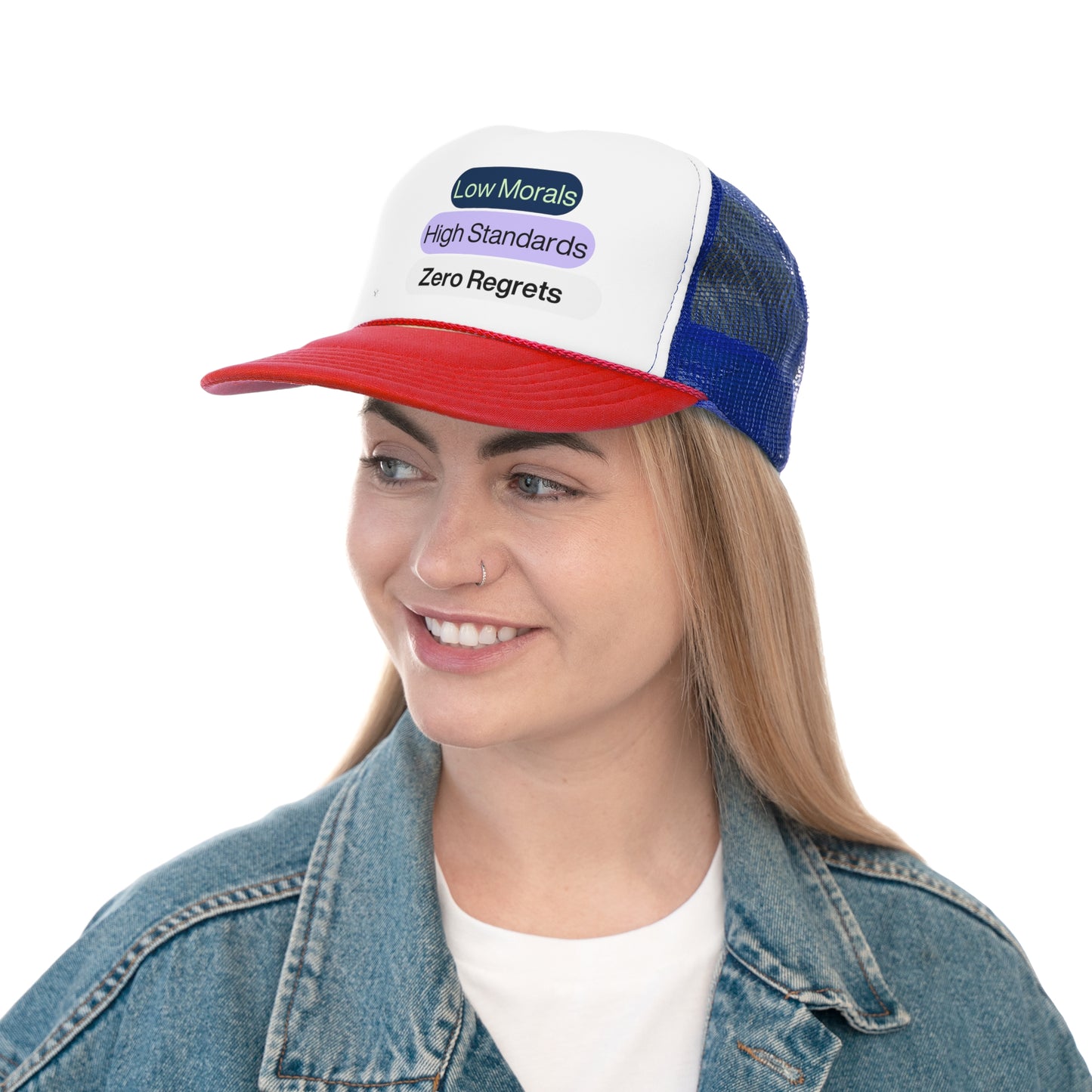 Funny Trucker Hat "Low Morals..."