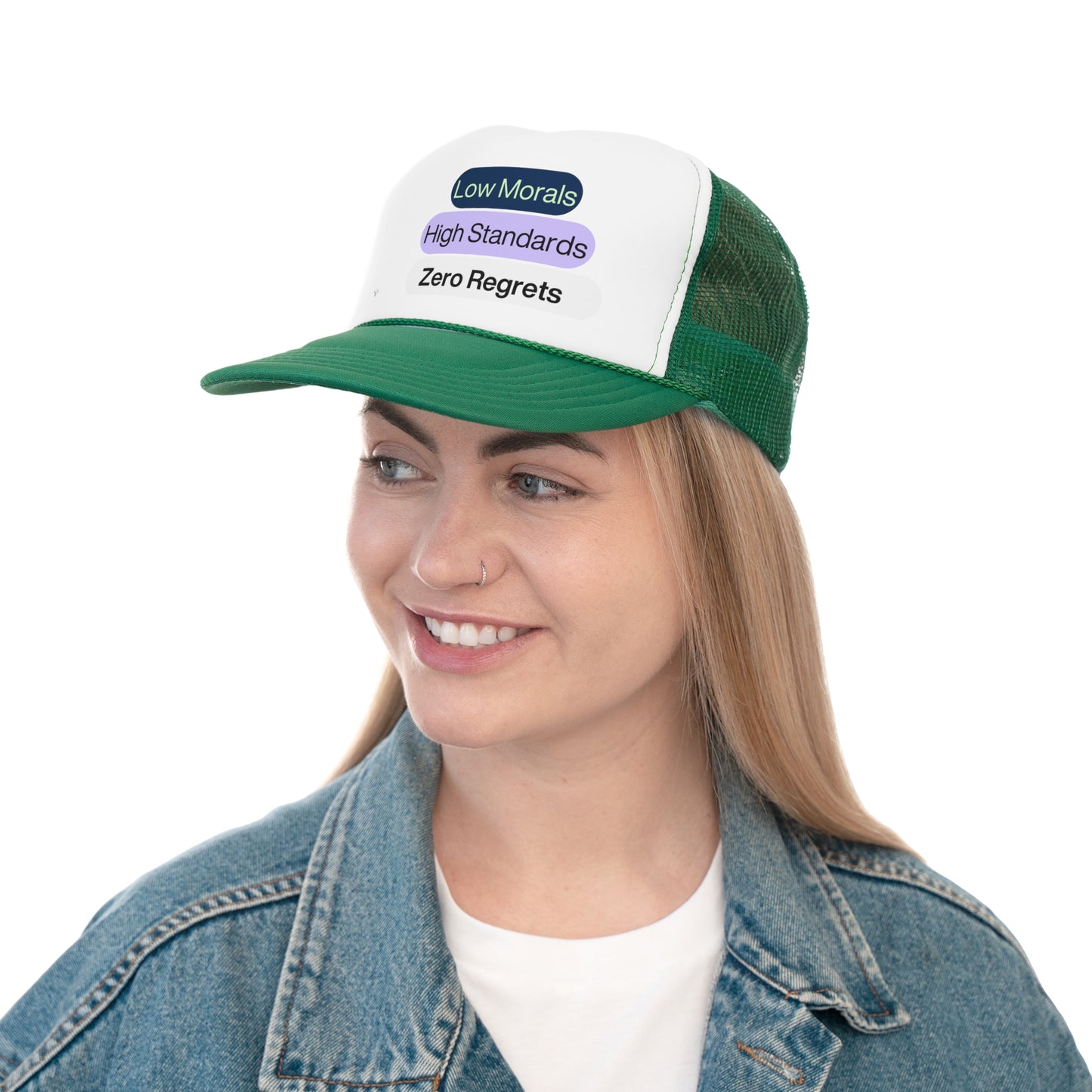 Funny Trucker Hat "Low Morals..."