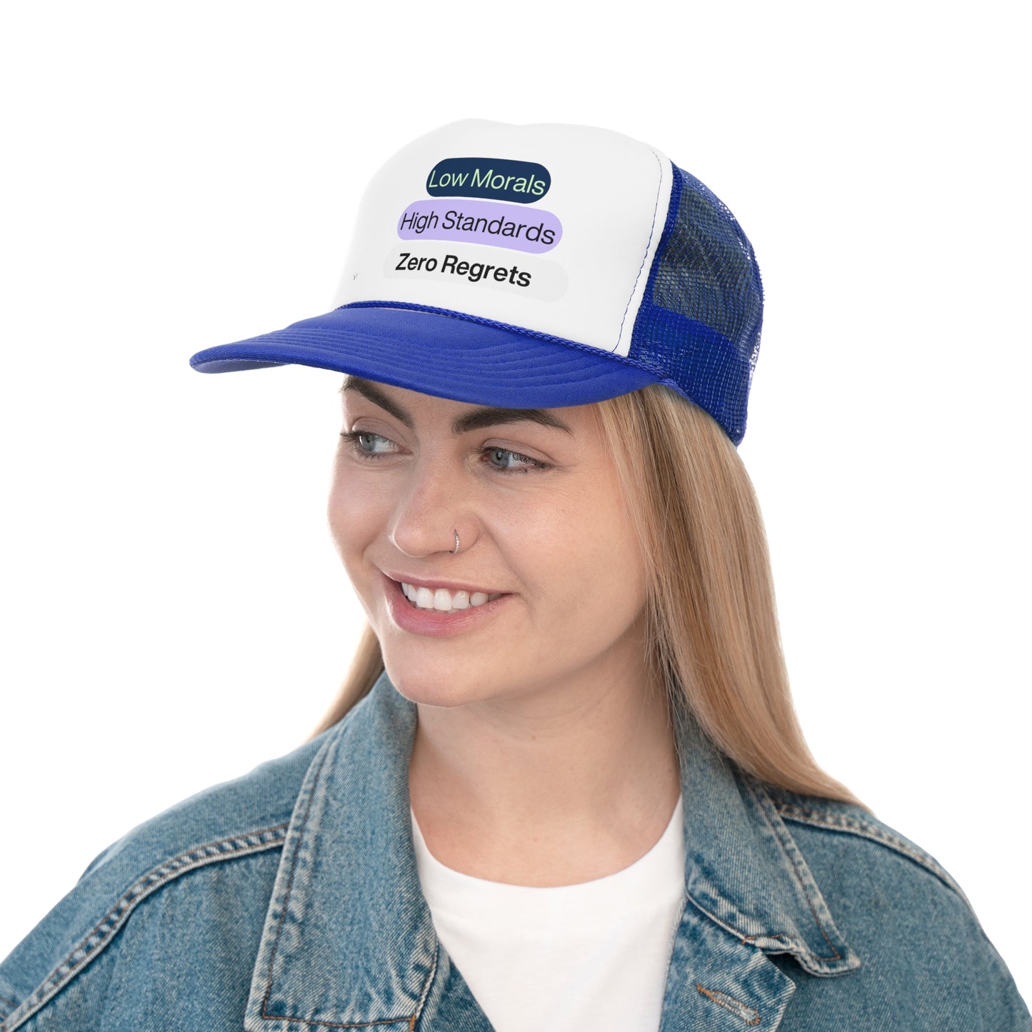 Funny Trucker Hat "Low Morals..."