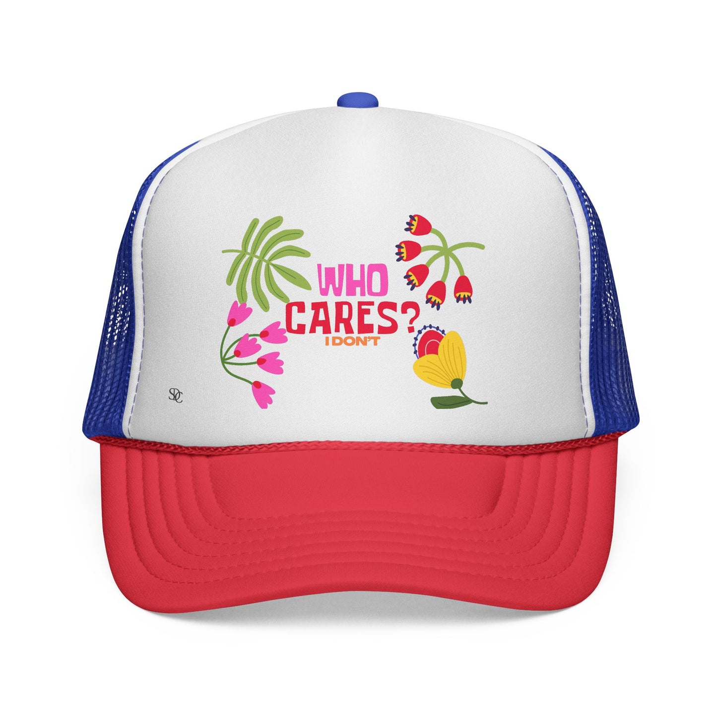 Funny Trucker Hat - "Who Cares"