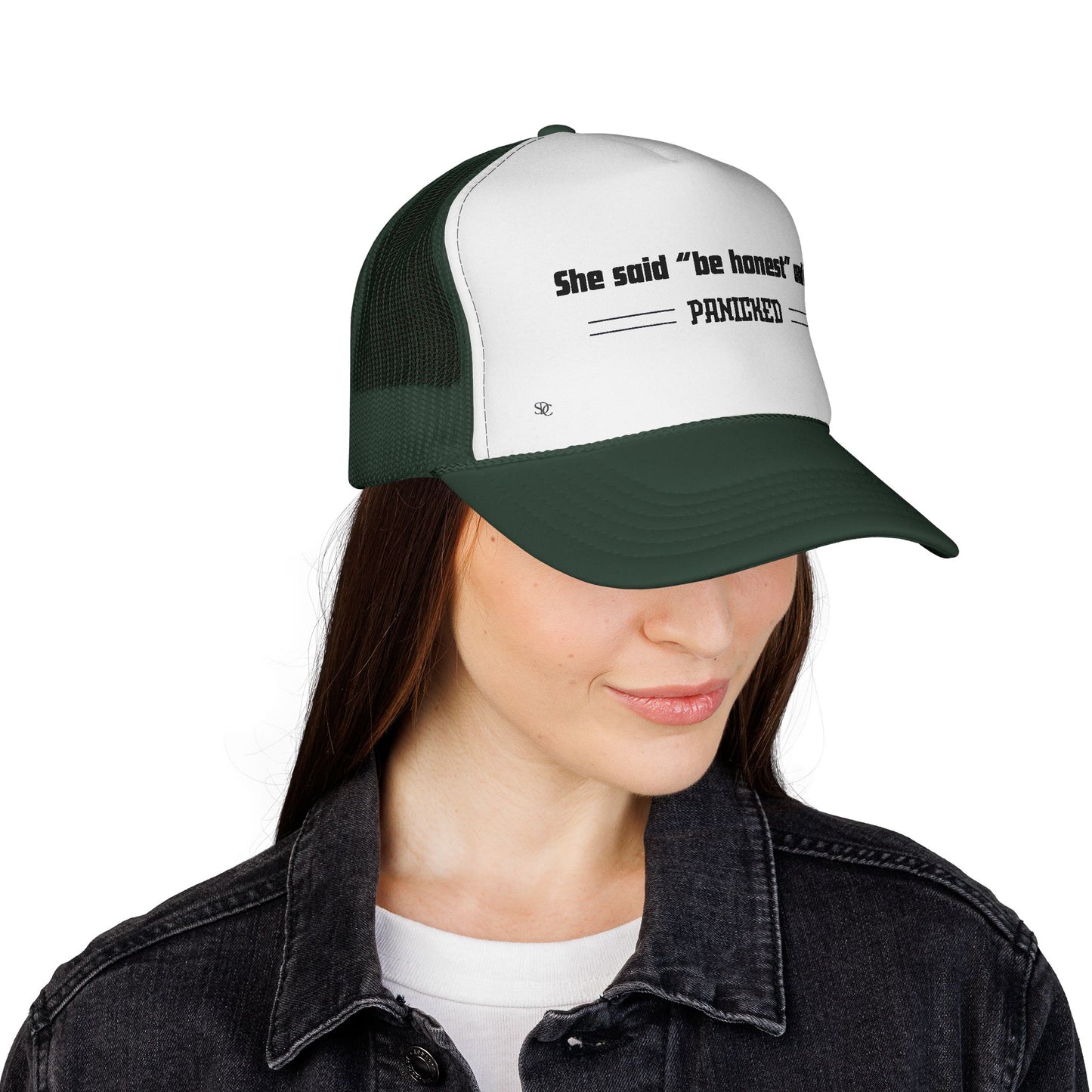 Men's Funny Trucker Hats - She said be honest...