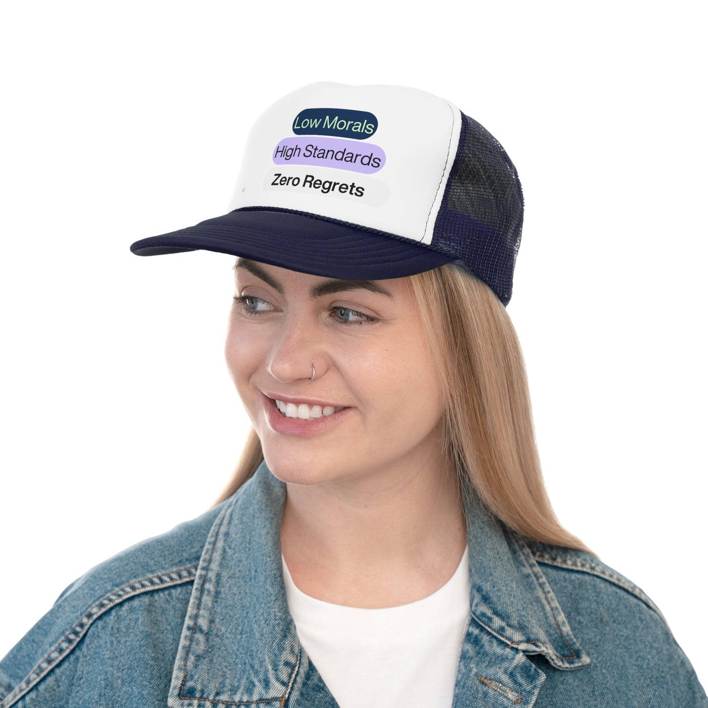 Funny Trucker Hat "Low Morals..."