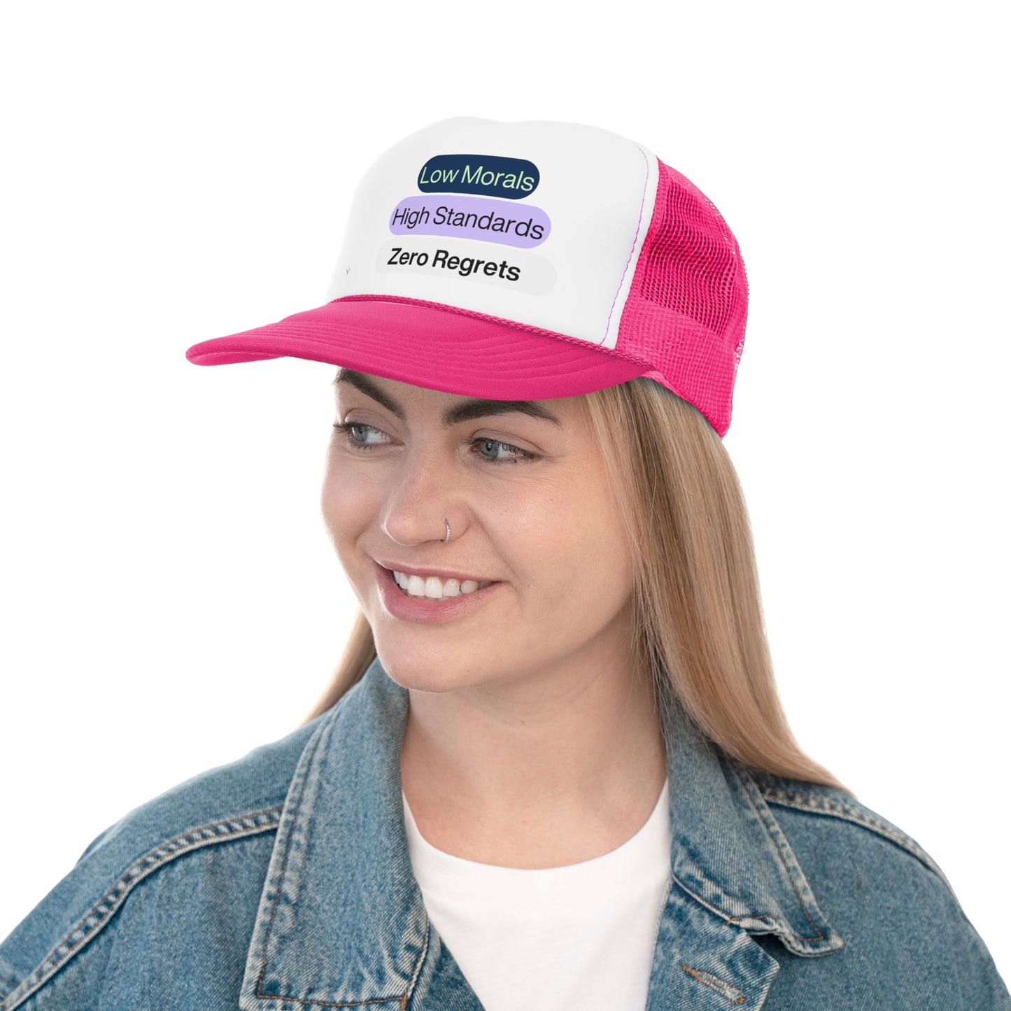 Funny Trucker Hat "Low Morals..."
