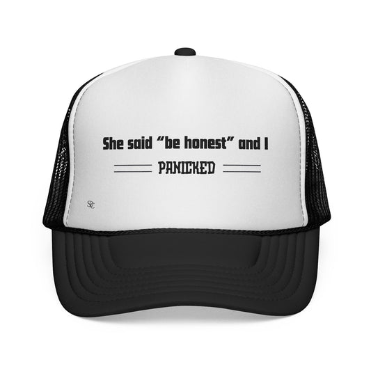 Men's Funny Trucker Hats - She said be honest...