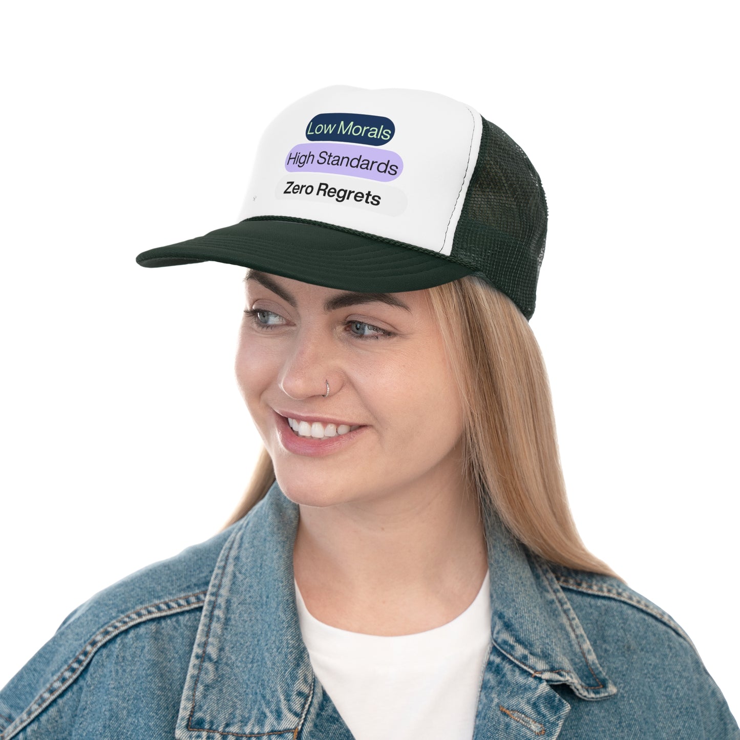 Funny Trucker Hat "Low Morals..."