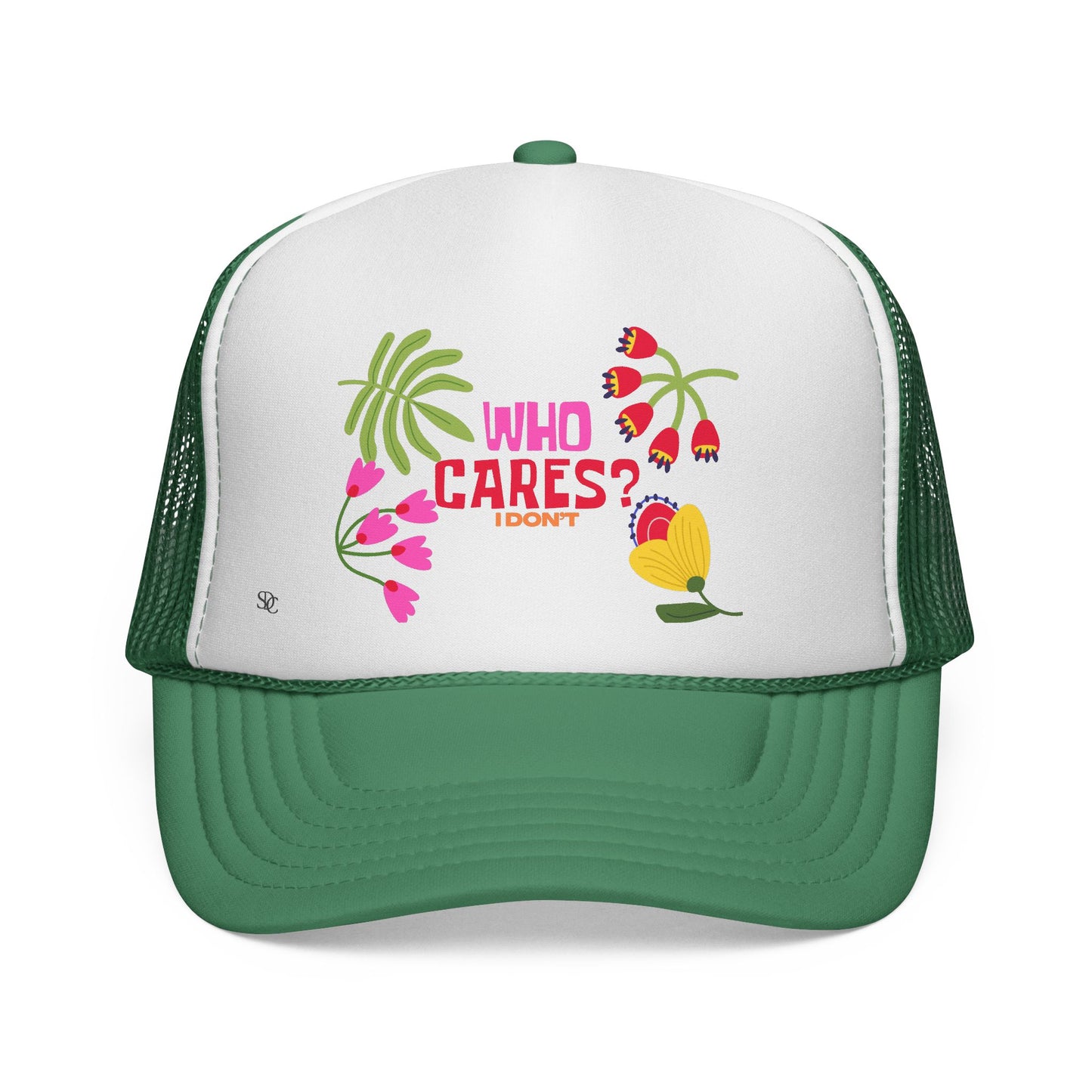 Funny Trucker Hat - "Who Cares"